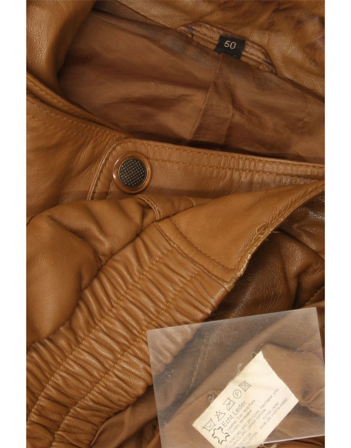 Giacca bomber da uomo vintage in pelle EU 50 grande in pelle marrone