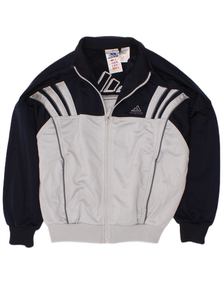 Giacca da ginnastica grafica da ragazzo Adidas 7-8 anni Blu navy Colourblock