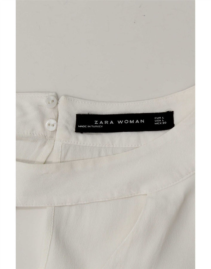 Top Zara da donna con maniche a 3/4, taglia UK 16, grande, bianco