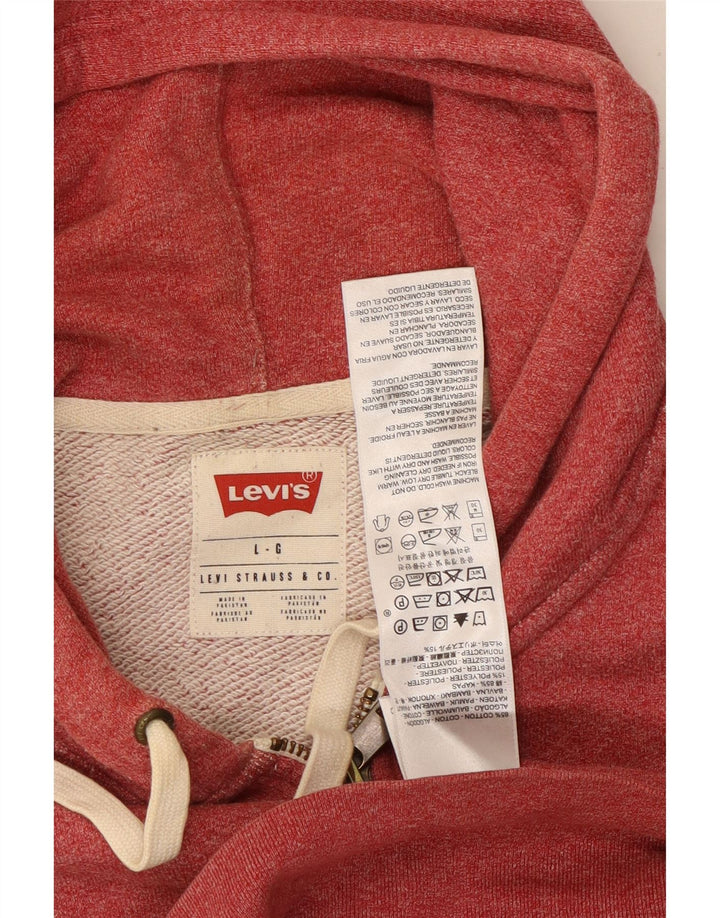 Maglione con cappuccio e zip da uomo Levi's grande in cotone rosso