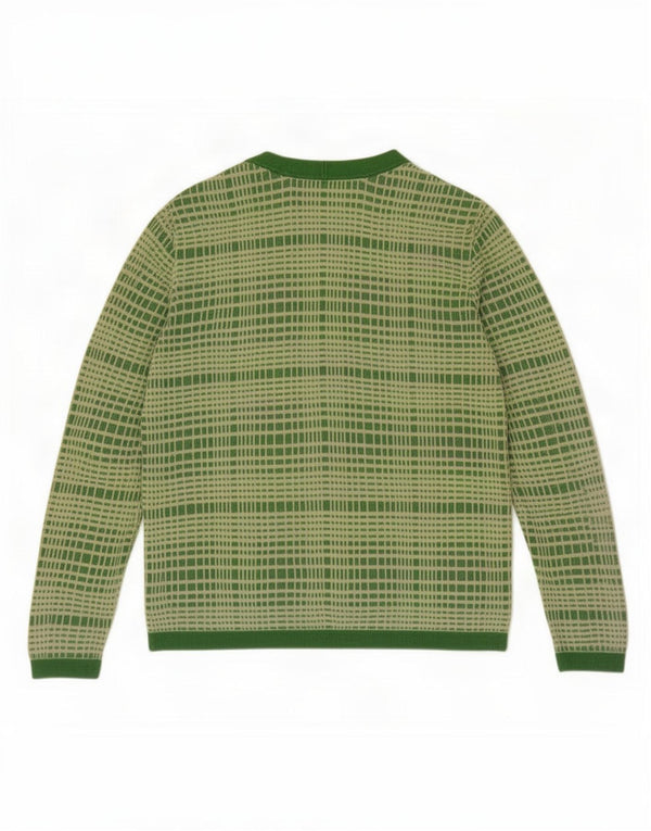 Cos Maglione cardigan da donna UK 14 Viscosa a righe verde medio
