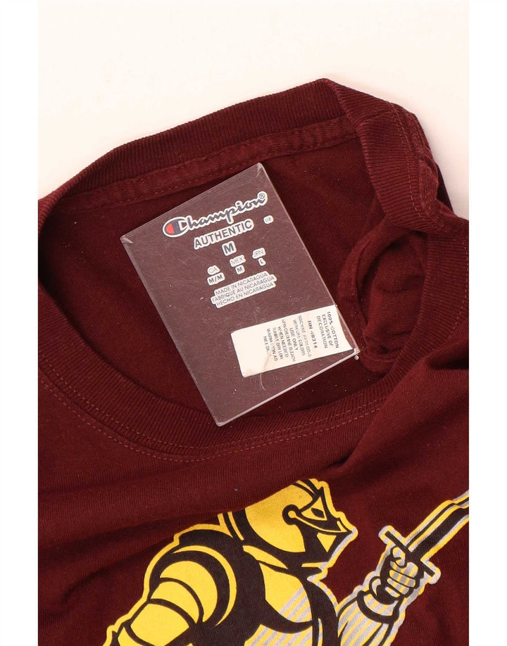 Champion Top grafico da uomo a maniche lunghe in cotone marrone rossiccio