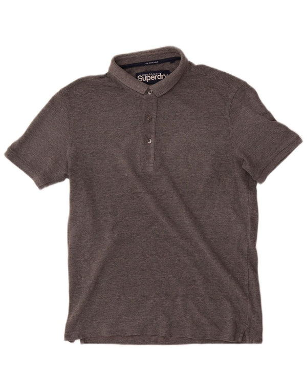 Polo da uomo Superdry in cotone grigio medio