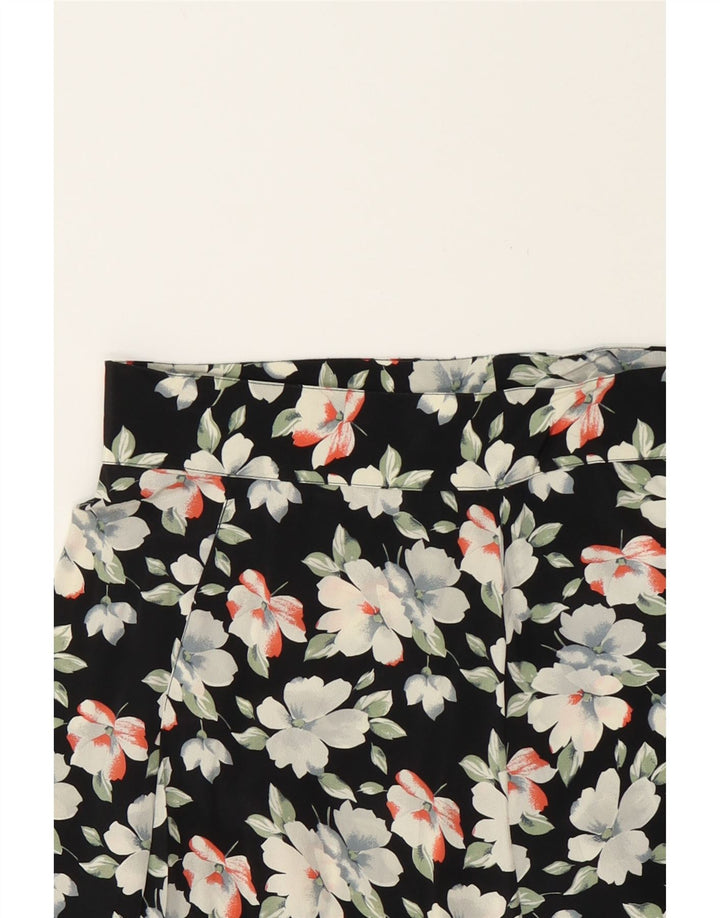 VINTAGE Womens A-Line Skirt W32 Large Black Floral Vintage Vintage and Second-Hand Vintage from Messina Hembry 