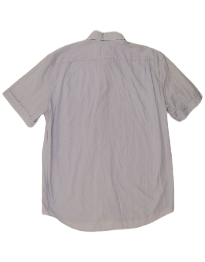 Camicia a maniche corte da uomo Lacoste taglia 43 grande in cotone blu