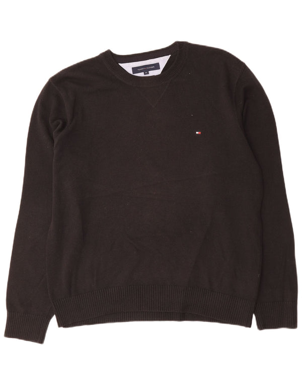 Maglione maglione con scollo a barca da uomo Tommy Hilfiger XL in cotone nero