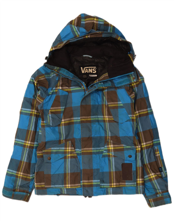 Giacca a vento con cappuccio da uomo Vans UK 36 Small Blue Check Poliestere