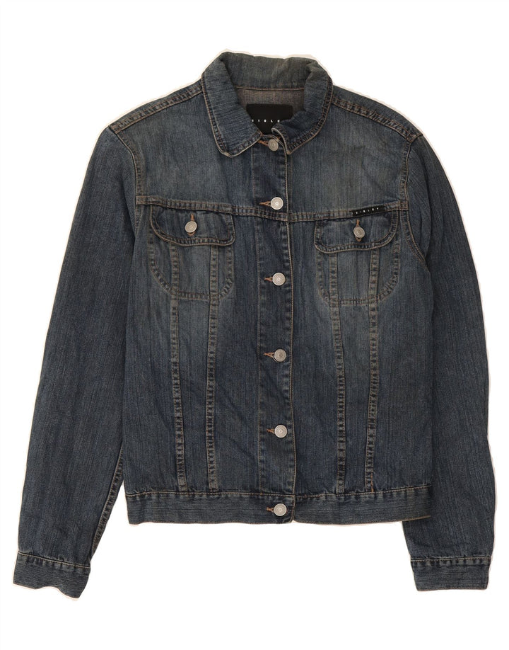 SISLEY Womens Denim Jacket UK 14 Medium Blue Cotton Vintage Sisley and Second-Hand Sisley from Messina Hembry 