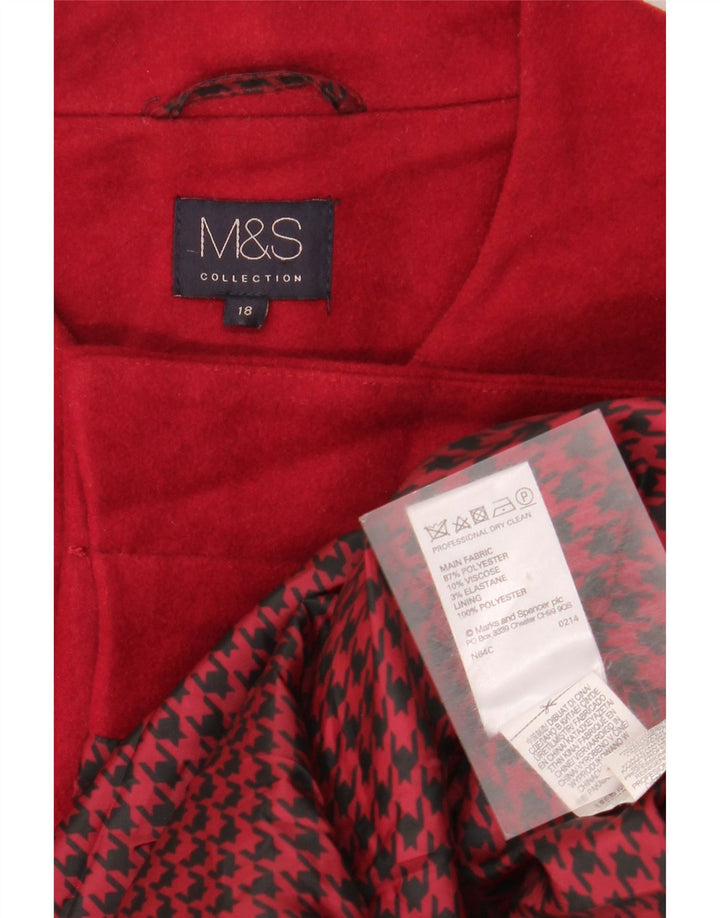 Soprabito da donna Marks & Spencer UK 18 XL rosso poliestere