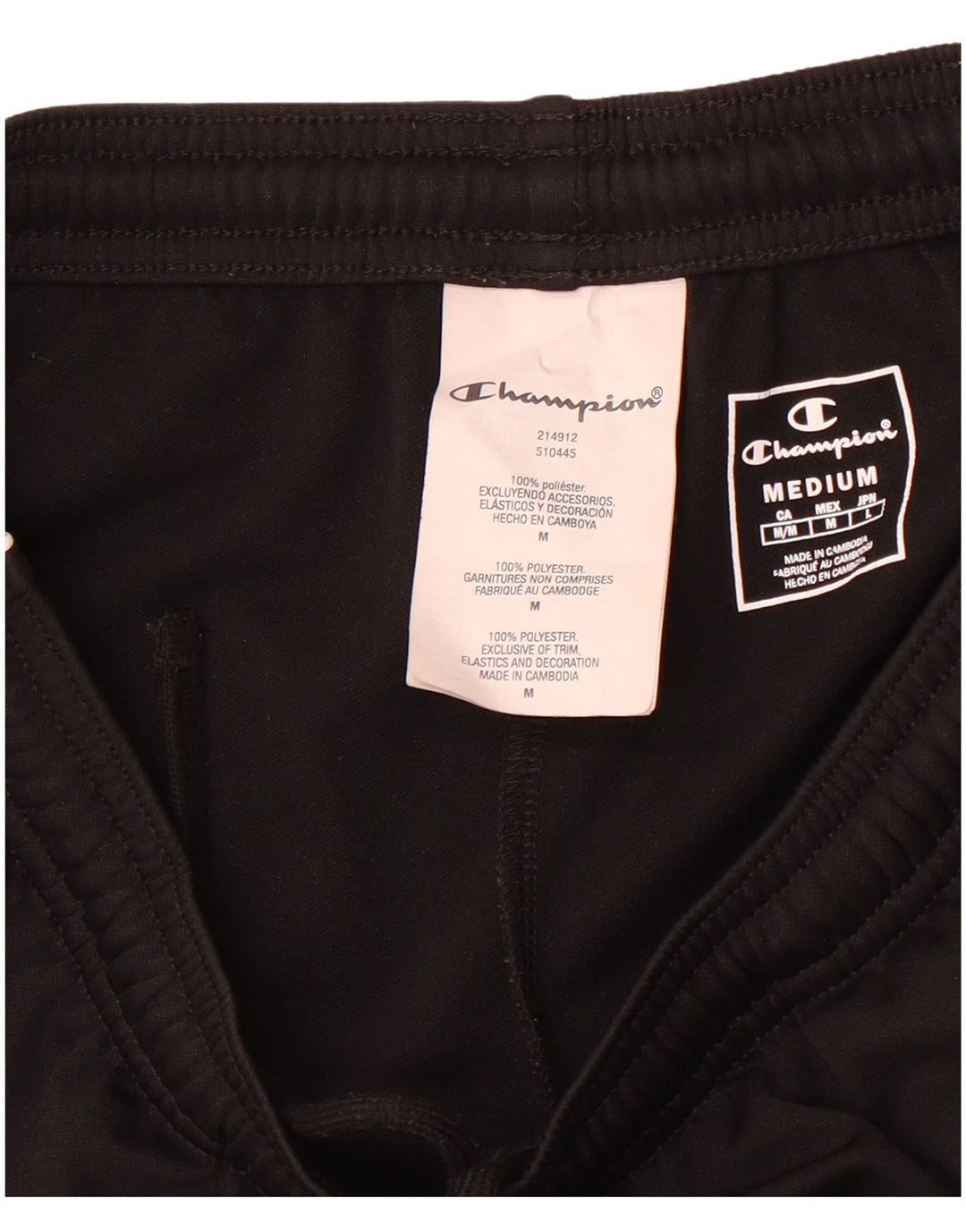 Pantaloncini sportivi da uomo Champion, poliestere nero medio