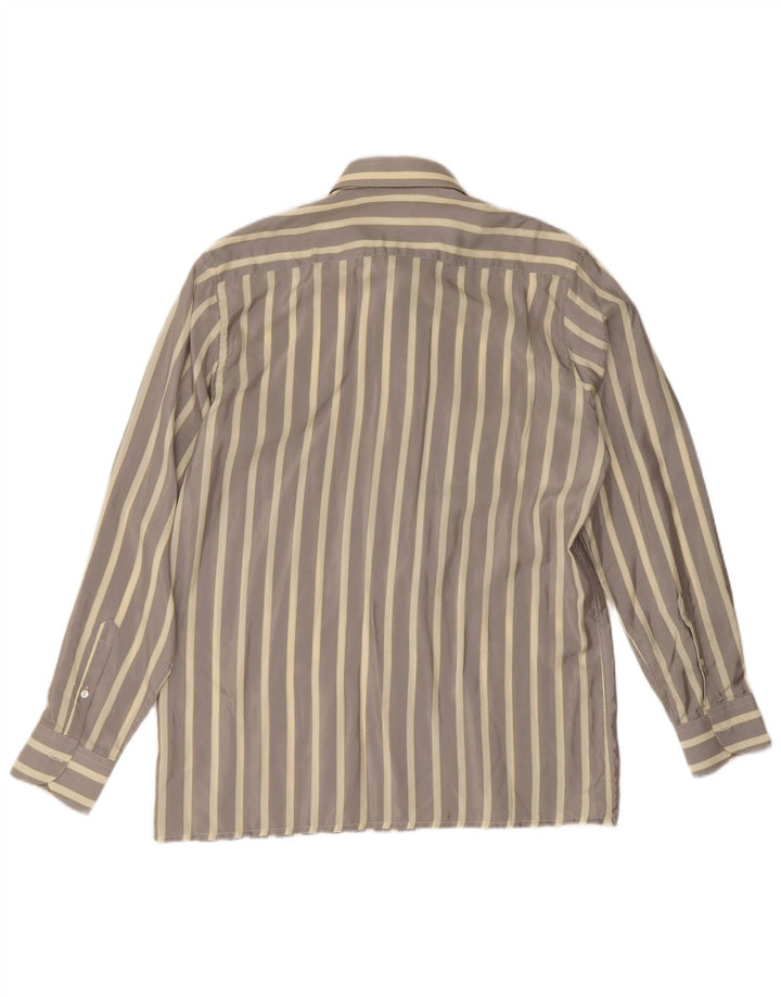 Camicia da uomo Ingram in seta a righe grigio medio