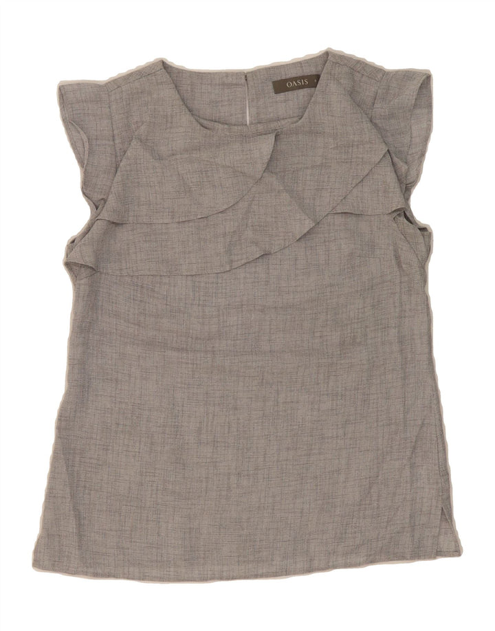 OASIS Womens Blouse Top UK 8 Small Grey Polyester Vintage Oasis and Second-Hand Oasis from Messina Hembry 