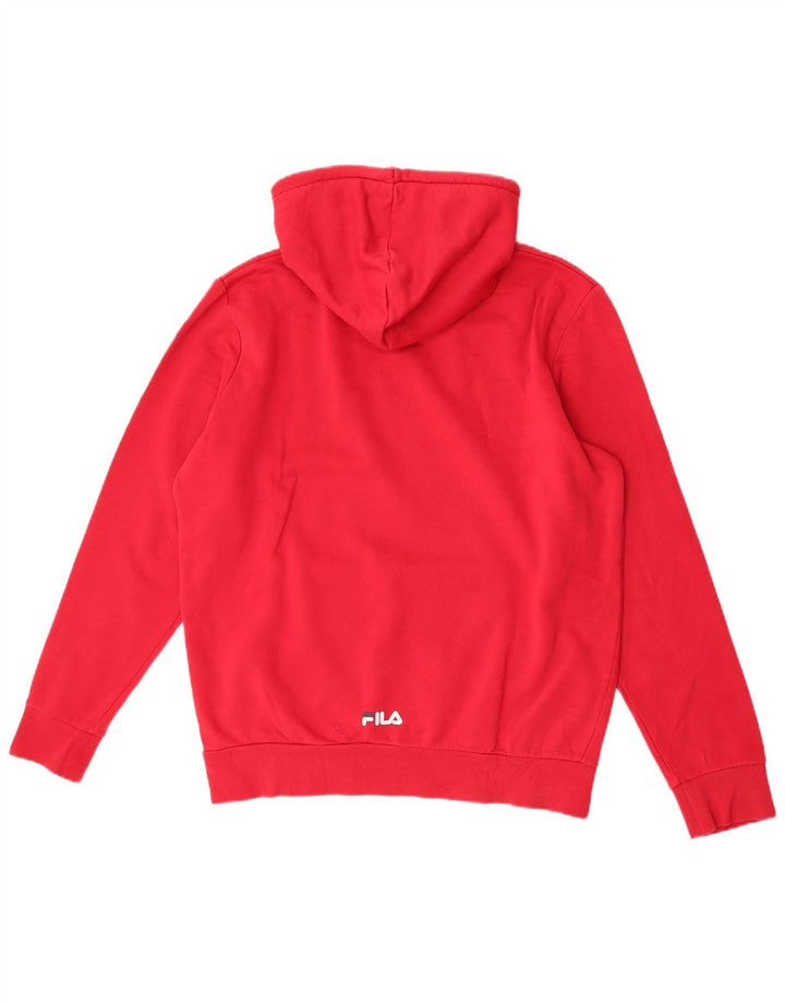 Maglione con cappuccio grafico da uomo Fila rosso medio