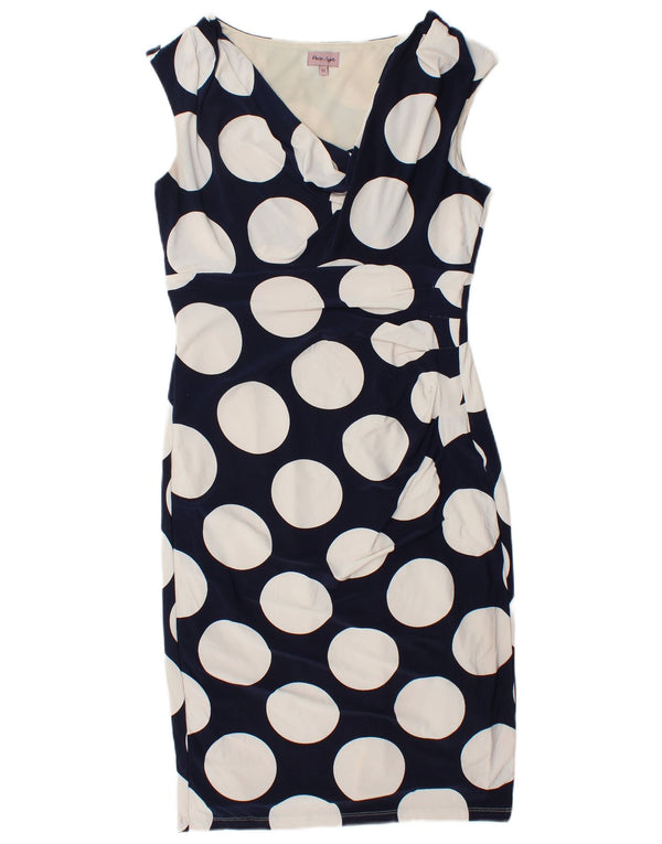 Abito aderente da donna Phase Eight UK 12 Medio a pois blu navy