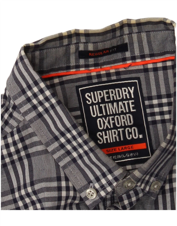 Camicia da uomo Regular Fit Superdry a quadri grigi grandi