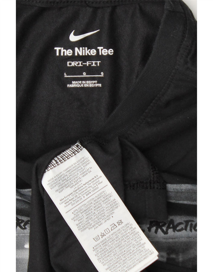 T-shirt grafica Nike Dri Fit da uomo, taglia grande, nera