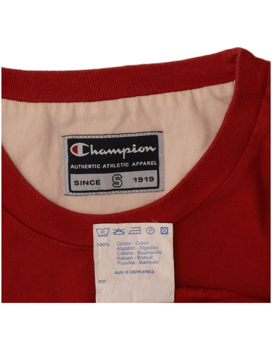 T-shirt grafica da uomo Champion Top piccola in cotone rosso