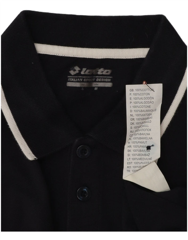 Polo da uomo Lotto in cotone medio blu navy