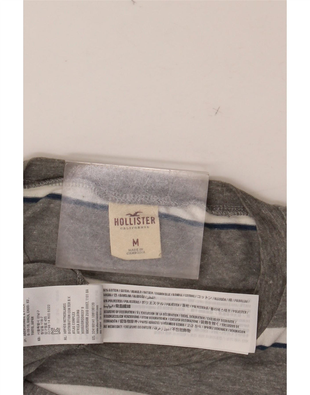 T-shirt da uomo HOLLISTER Top in cotone a righe grigio medio