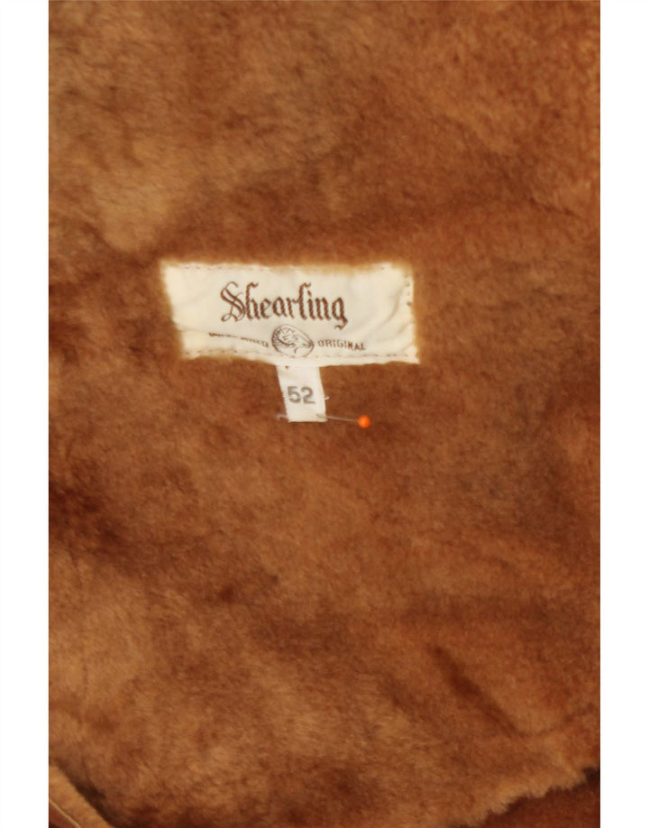 Cappotto vintage in shearling da uomo IT 52 XL Shearling marrone