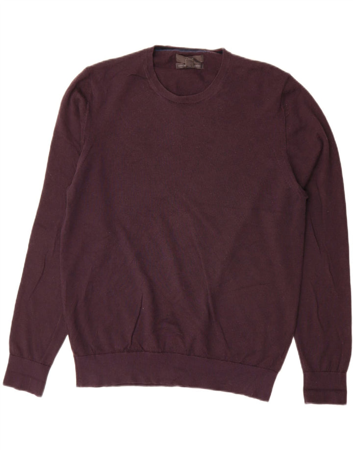 MARKS & SPENCER Maglione da uomo girocollo grande lana merino viola