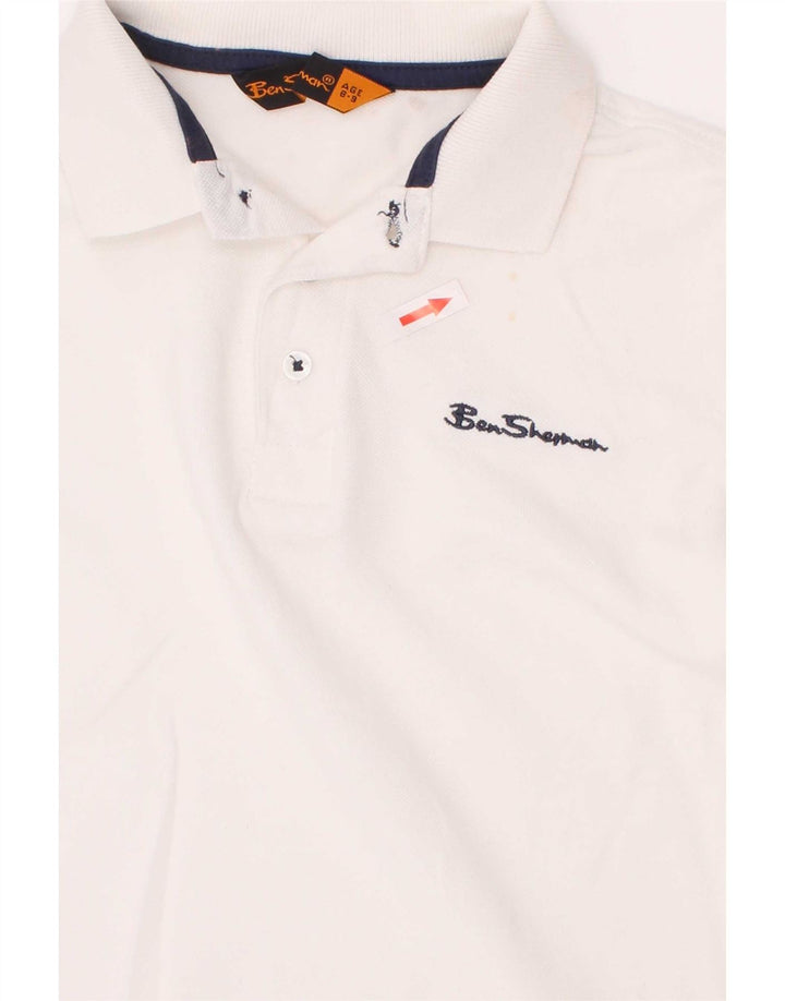 Polo da bambino Ben Sherman 8-9 anni in cotone bianco