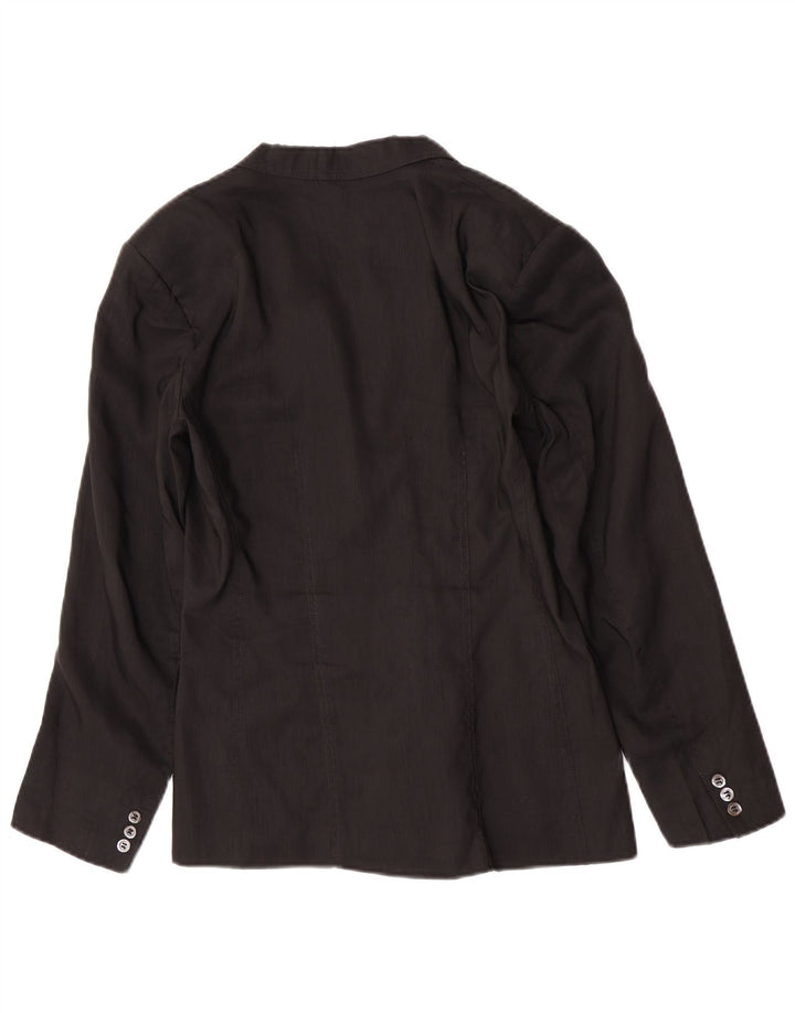 Giacca blazer a 3 bottoni da donna Penny Black UK 12 Lino nero medio