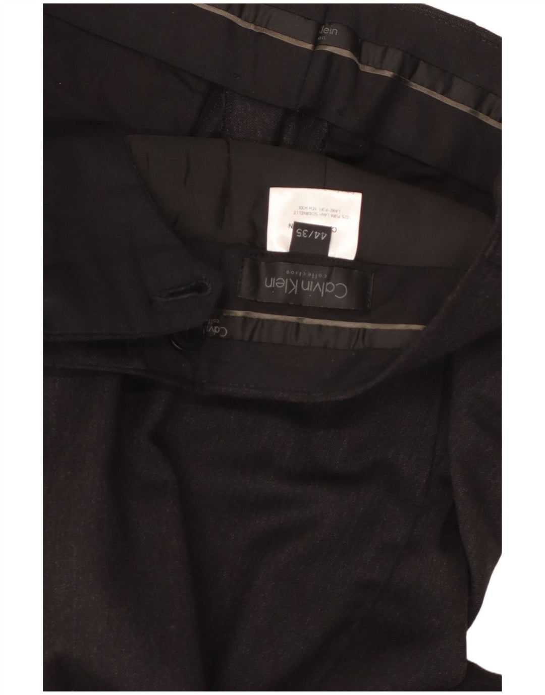 CALVIN KLEIN Pantaloni da abito dritti da uomo IT 44 XS W30 L30 Lana grigia