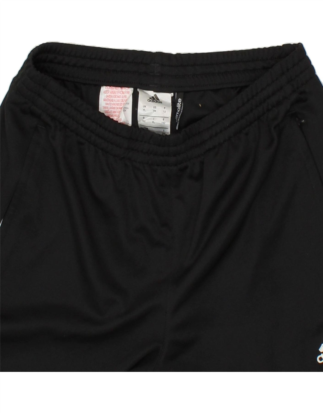 ADIDAS Boys Climalite Tracksuit Trousers 11-12 Years Large Black Vintage Adidas and Second-Hand Adidas from Messina Hembry 