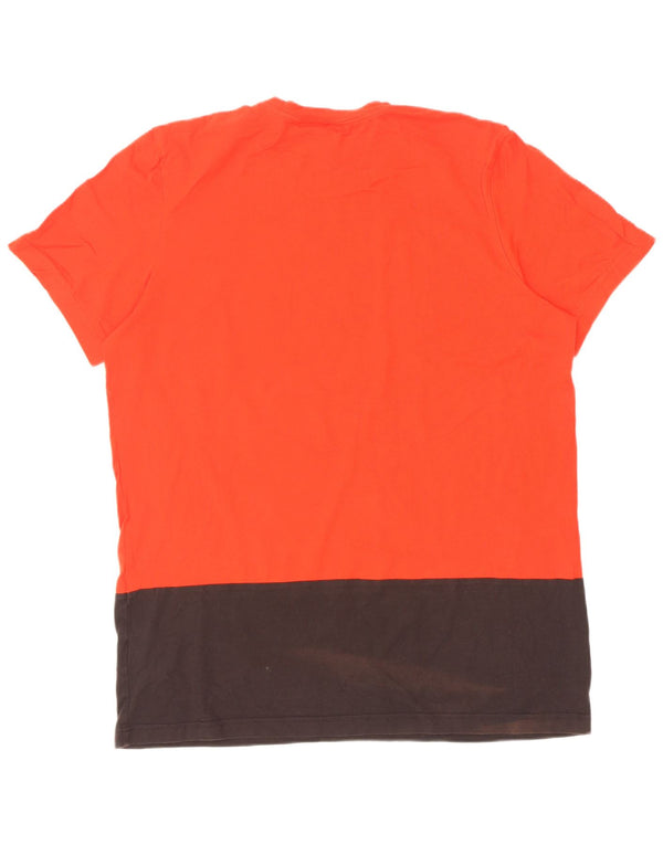 T-shirt grafica da uomo Adidas Top XL in cotone color block rosso