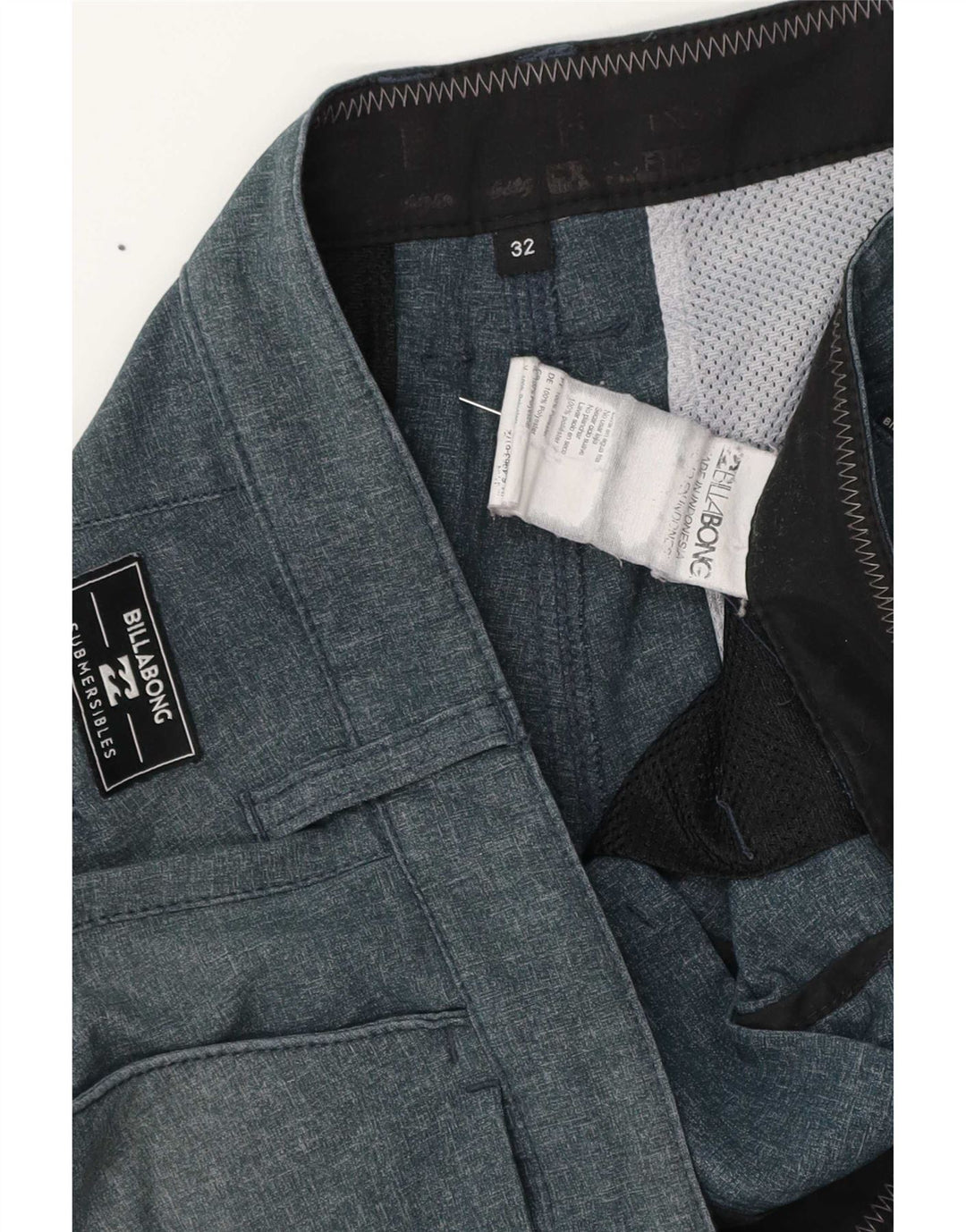 Pantaloncini chino da uomo Billabong medi W32 poliestere blu navy