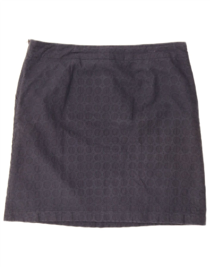 WHITE STUFF Womens Mini Skirt UK 14 Large W36  Navy Blue Geometric Cotton