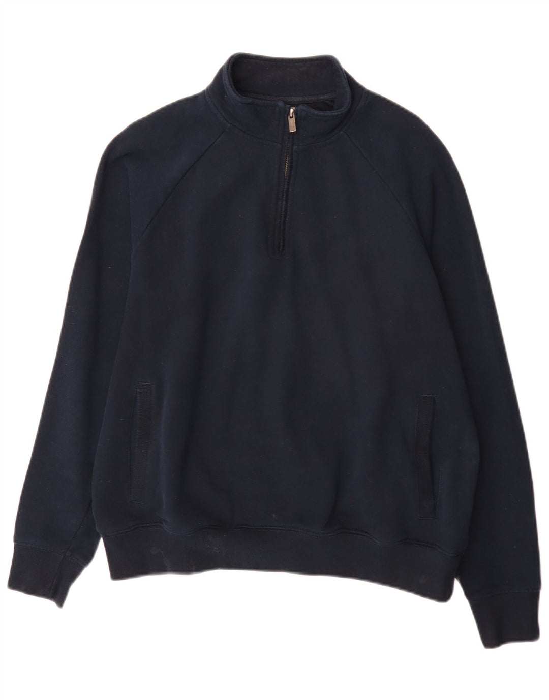 Felpa Marks & Spencer da uomo con vestibilità regolare con zip 1/4, blu navy medio