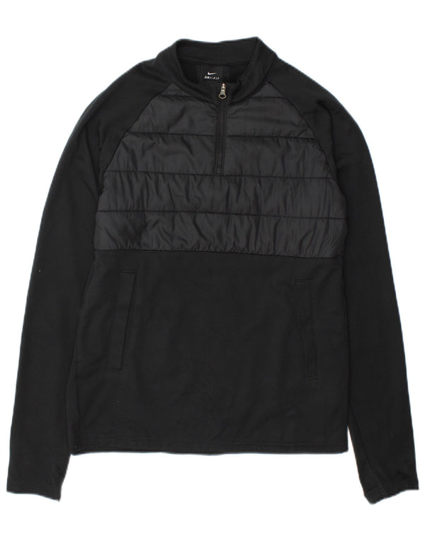 Felpa Nike da ragazzo Dri Fit con zip e collo, 12-13 anni, grande, nera