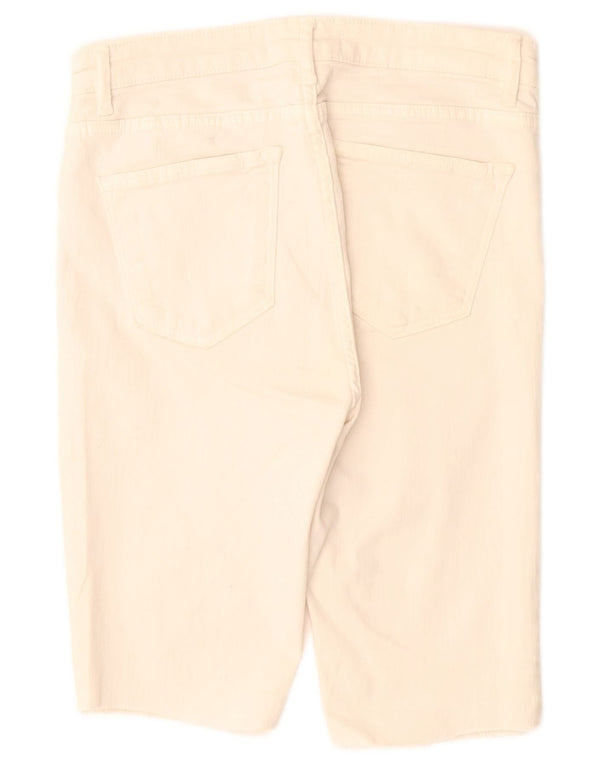 Pantaloncini di jeans Bermuda da donna ZARA EU 38 piccoli W28 bianco sporco