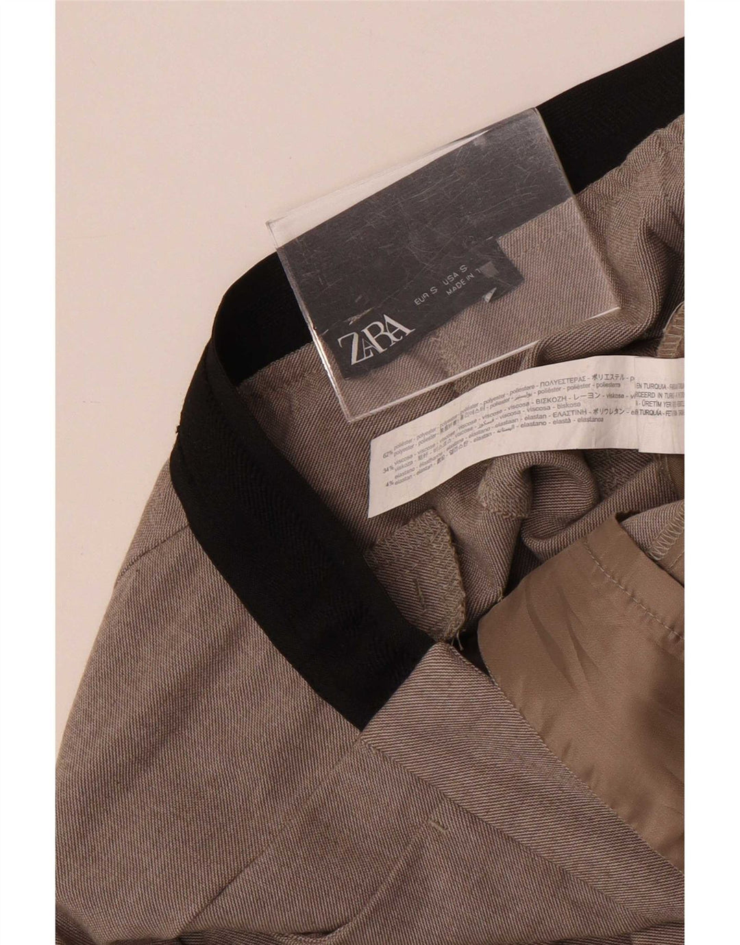 Pantaloni chino slim da donna Zara piccoli W28 L26 poliestere grigio