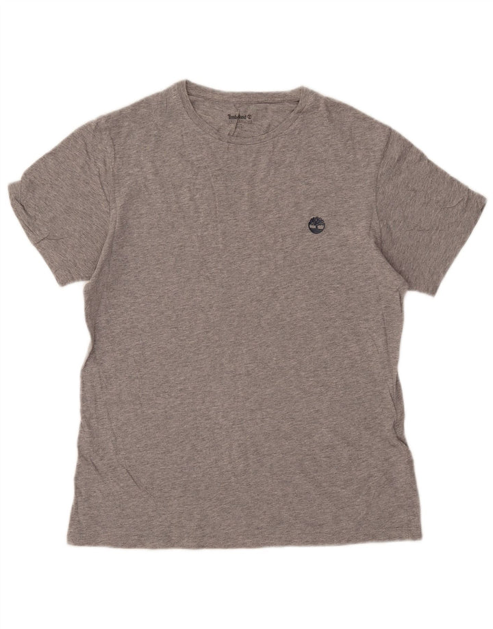 T-shirt da uomo slim fit Timberland in cotone grigio medio
