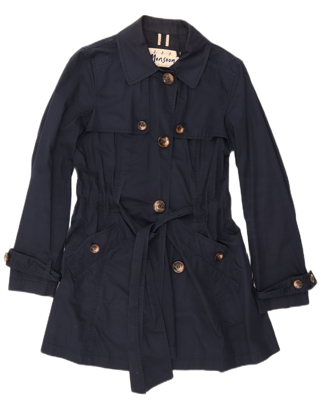 Trench da donna Monsoon UK 12 Cotone medio blu navy
