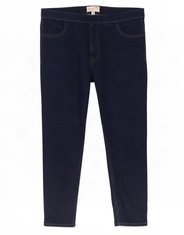 Marks & Spencer Womens Crop Jegging Jeans UK 20 2XL W38 L25 Navy Blue