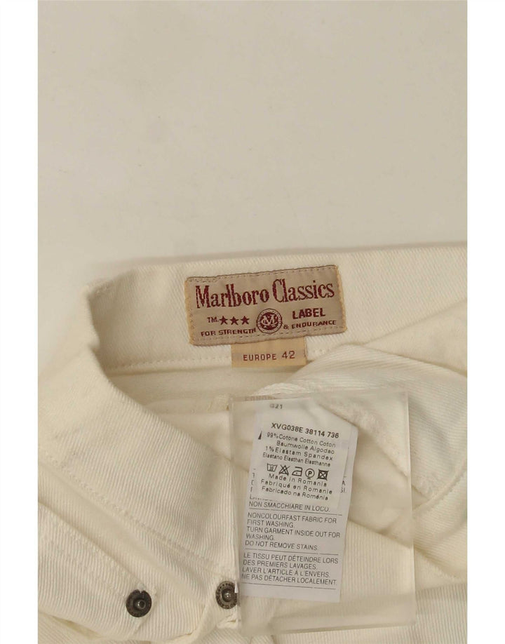 Gonna in denim da donna Marlboro Classics IT 42 media W28 cotone bianco