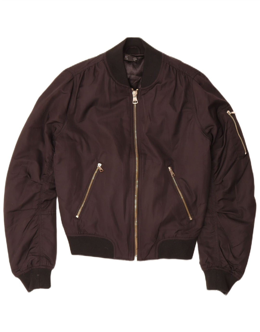Topshop Bomber oversize da donna UK 10 piccolo poliestere nero