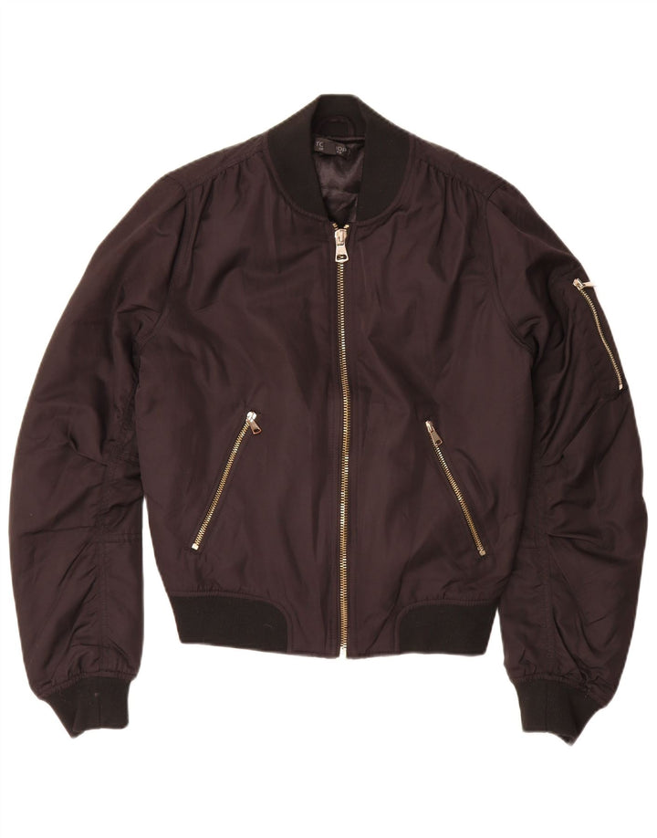 Topshop Bomber oversize da donna UK 10 piccolo poliestere nero