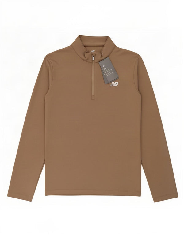 New Balance Boys Zip Neck Slim Pullover Tracksuit Top 14-15 Years Beige