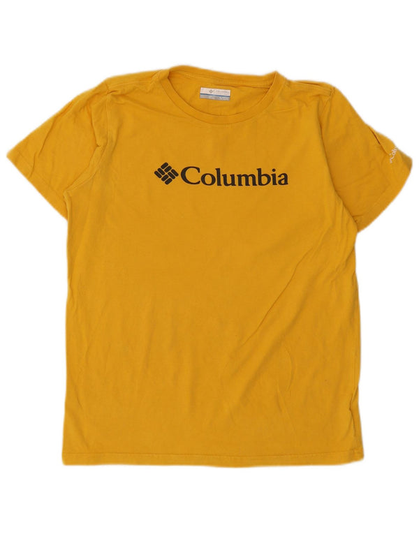 Maglietta grafica Columbia per ragazzi, 15-16 anni, XL, cotone giallo