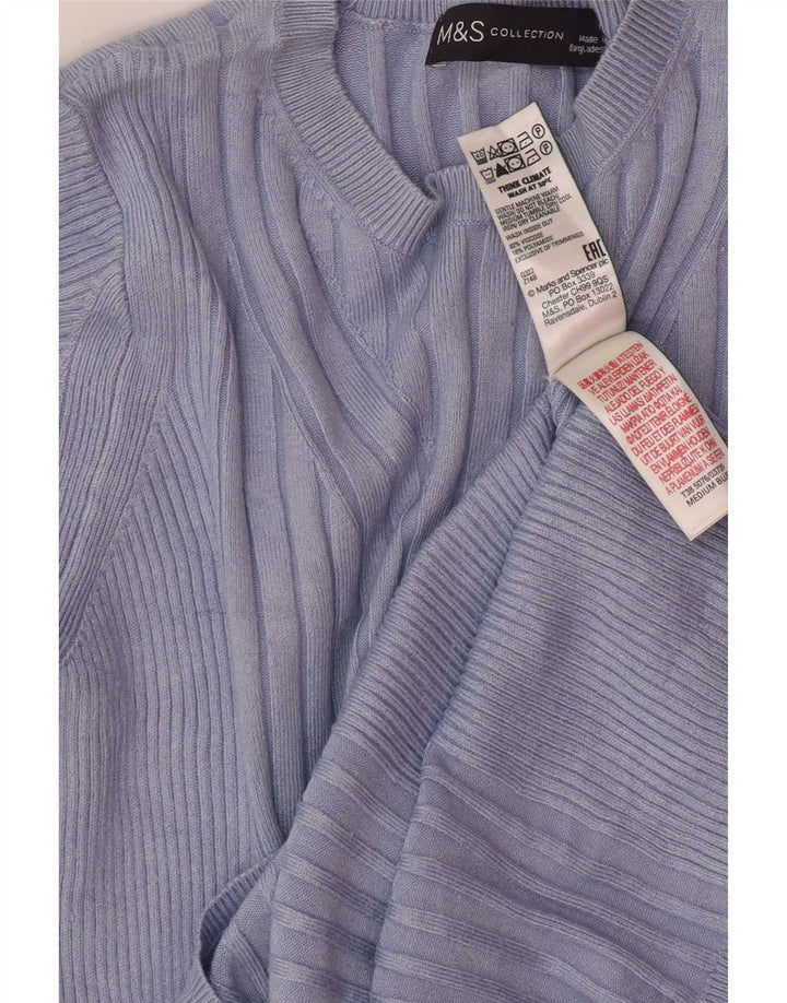 Maglione maglione girocollo da donna Marks & Spencer UK 12 Blu medio