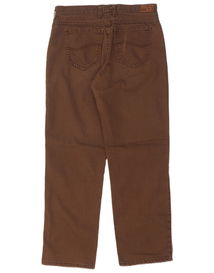 Jeans dritti Lee da donna vestibilità comoda US 8 medio W30 L29 cotone marrone