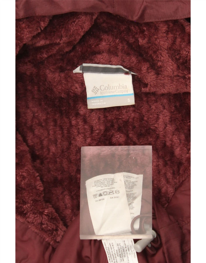Giacca a vento oversize con cappuccio da donna COLUMBIA UK 10 piccola Borgogna