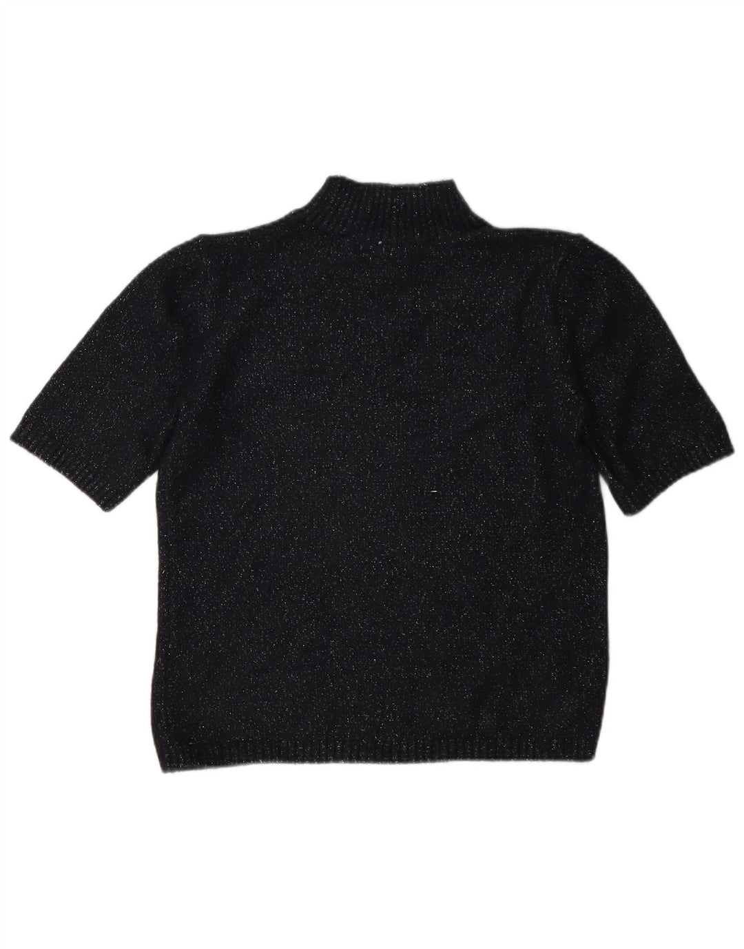 Maglione maglione a collo alto da donna Marks & Spencer UK 10 piccolo nero chiazzato