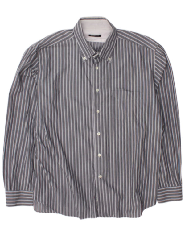 Camicia da uomo Roccobarocco taglia 45 18 2XL a righe grigie