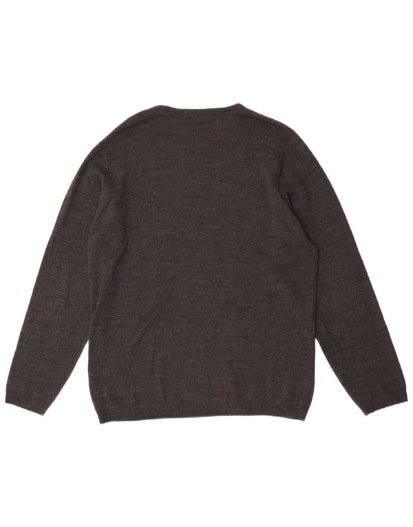 Maglione maglione girocollo da uomo Marks & Spencer grigio medio in acrilico